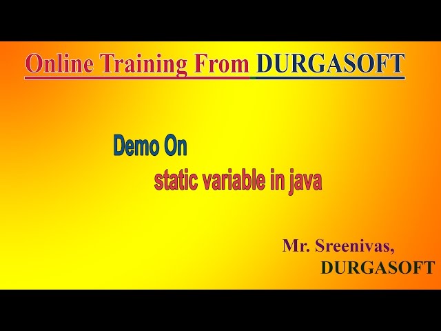 Online Training From DURGASOFT  Demo On  constructors in java  by Sreenivas