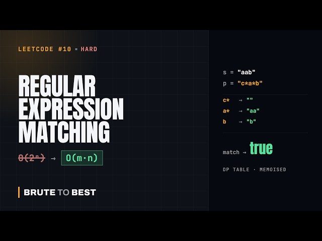 LeetCode #10: Regular Expression Matching — Recursion to DP