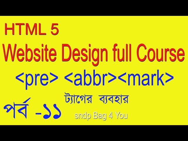 HTML BANGLA TUTORIAL FULL COURSE (WEB SITE DESIGN)