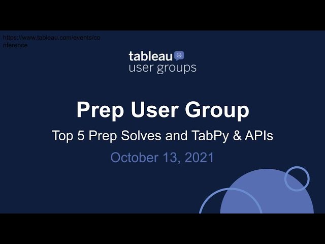 Tableau Prep User Group - 14 October 2021