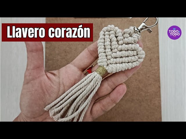 🔑💜 LLAVERO CORAZÓN / Macramé.