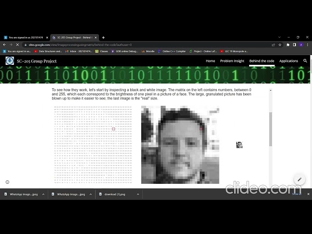 Discrete Mathematics Project -Image Processing using Matrices