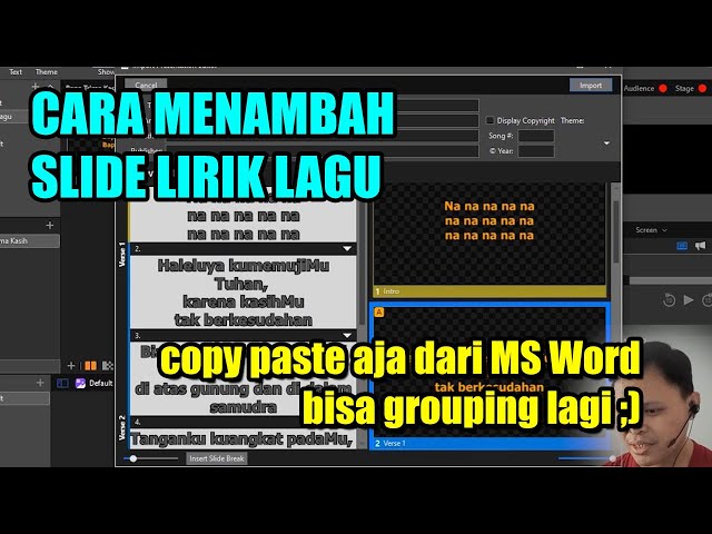 Menambah Slide Lirik Lagu di ProPresenter | Tutorial ProPresenter 7