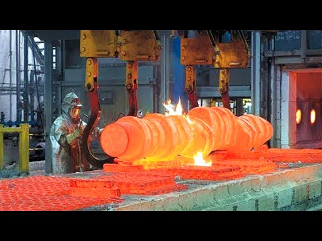 Incredible Giant Crankshaft Forging Process - Modern Fastest Crankshaft Machining & Grinder Machine
