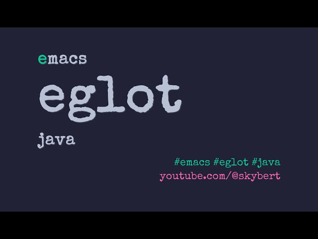 Java programming in Emacs using Eglot