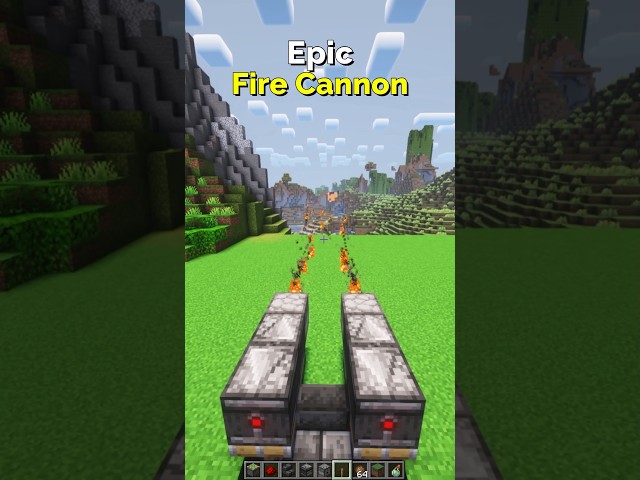 How to Make an Epic Fire Cannon in Minecraft – Redstone | CupSapling #minecraft #shorts #redstone