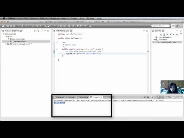 Java with Eclipse Juno Part 2: Hello World