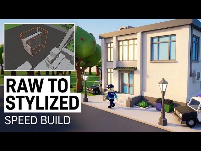 Make This Stylized Police Station in Unity! (Speed Build)