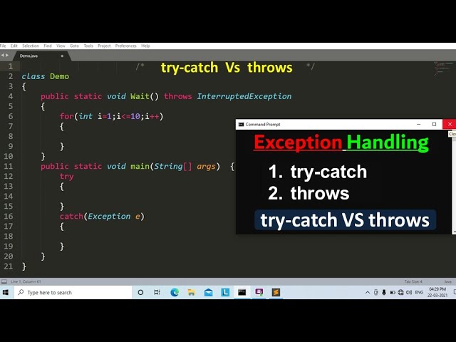 try-catch Vs throws in java | Learn Coding