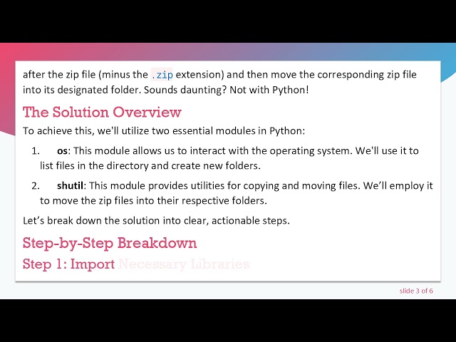 How to Create Folders and Move Zip Files Using Python