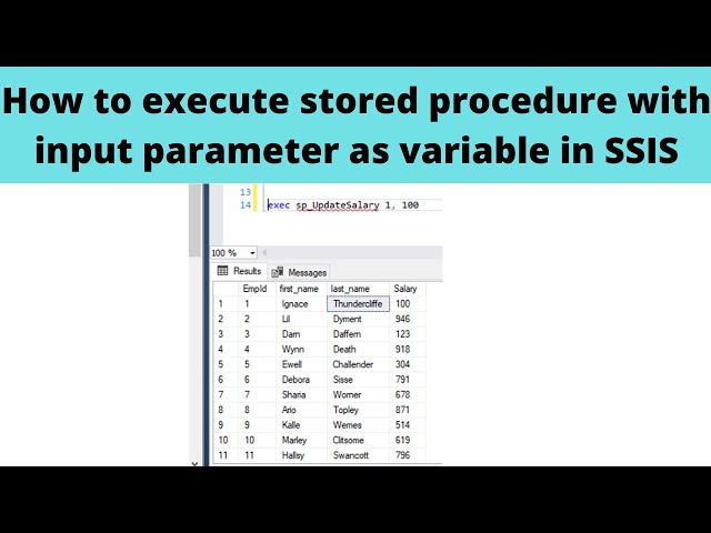 29 How to execute stored procedure with input parameter as variable in SSIS