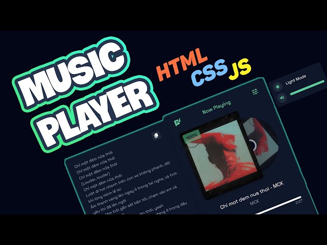 Music Player using HTML, CSS & Javascript ( + Lyrics) - Free Source Code