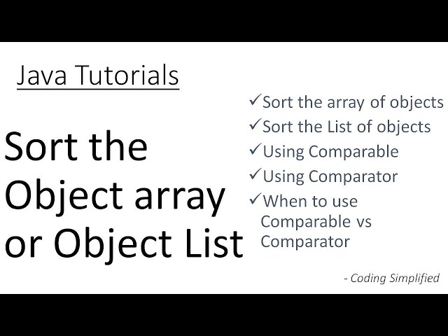 Java - Sort the Object array or Object List