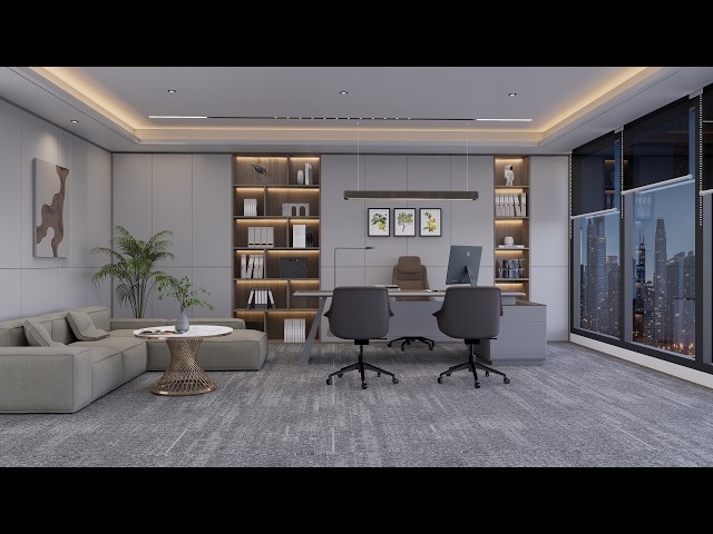 office room rendering in d5