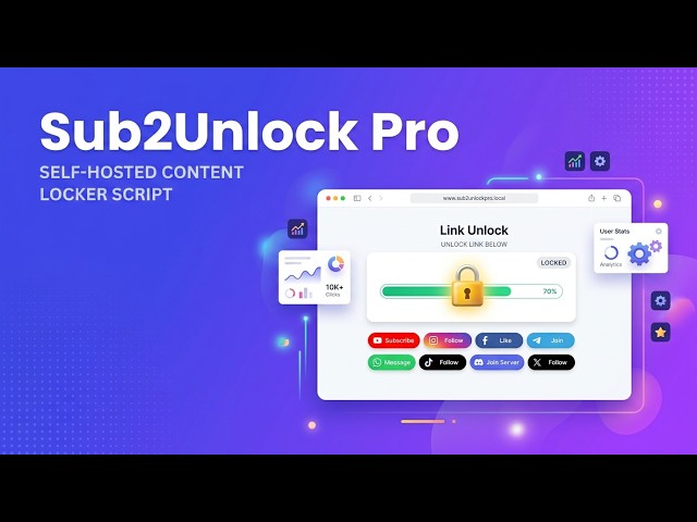 Sub2Unlock Pro - Monetized Link Locker PHP Script