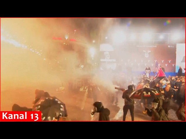 Fire, flares, tear gas, explosions during anti-government protest in Albanian capital