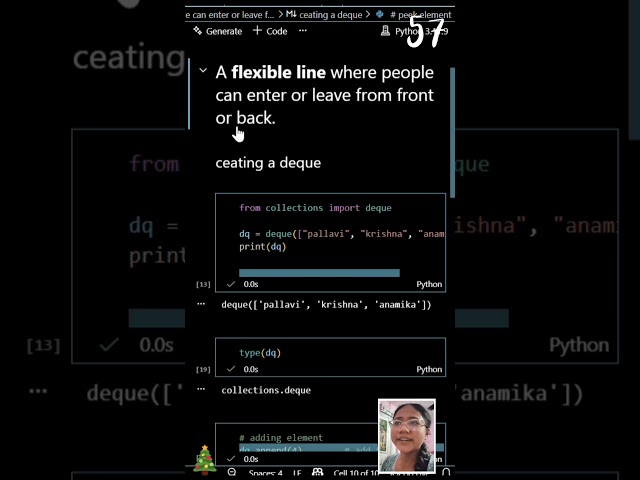 Day 57️⃣ – deque in Python#100DaysOfCode #Python #DataStructures