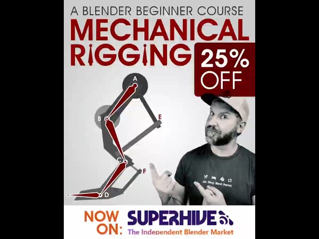 Now on Superhive!!!🦾 MECHANICAL RIGGING COURSE in Blender #b3d #rigging #blender #tutorial #course