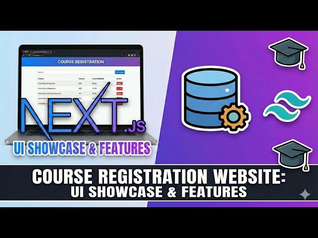 Course Registration Website (Minimal) using Next.js | UI Walkthrough | Developed by SR Tamim