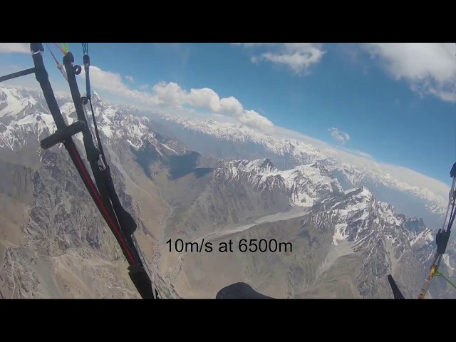Paragliding, Himalayas. Massive thermal, up to 13m/s.