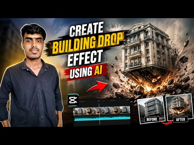 🔥 How to Create a Building Drop Effect with AI | Building Drop Effect Tutorial | AI Video Editing
