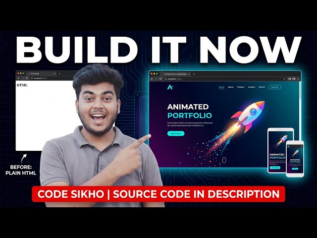 Modern Responsive Animated Landing Page Html + CSS + Javascript | Build It Now