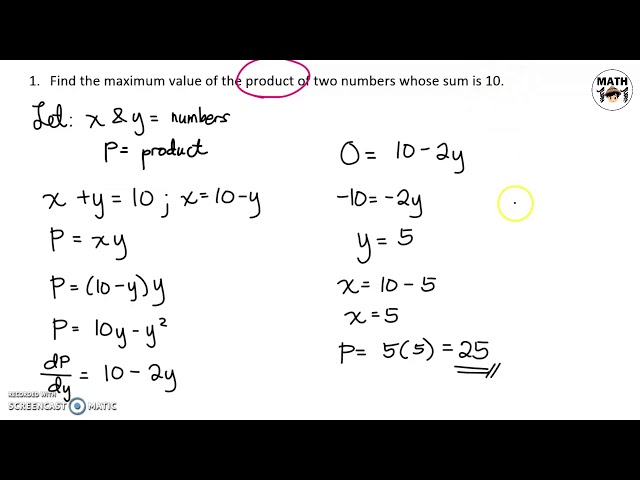 Differential Calculus | Applications of Maxima and Minima (Part 1)
