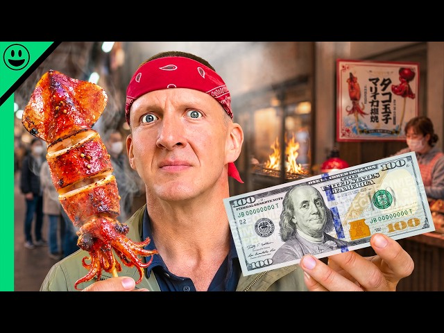 $100 Japanese Street Food Challenge in Kyoto!!