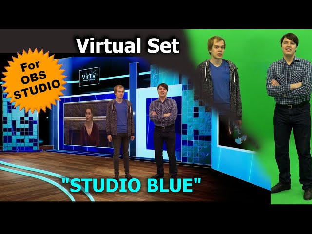 OBS Studio: Virtual Set "Studio Blue" - professional video conference available to everyone!