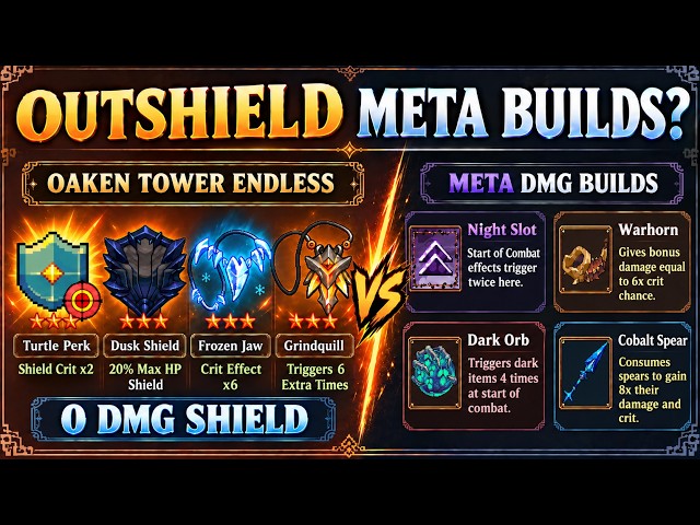 Turtle + 6x Shield Crits vs META DAMAGE BUILDS | Oaken Tower Endless