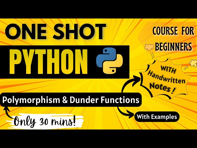 One Shot Polymorphism & Dunder Functions | Python for Beginners