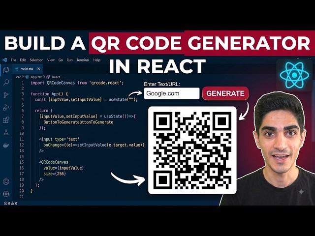 React Tutorial: Build Your Own Custom QR Code Generator in 15 Minutes! (EASY)