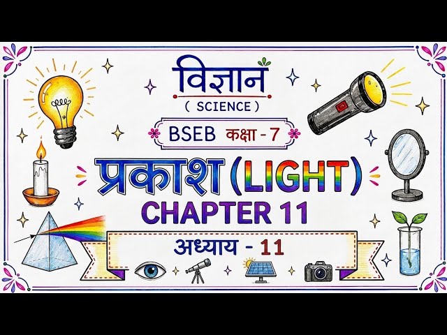 🔥 Class 7 Science Chapter11 | प्रकाश (LIGHT) | 4Minute Full Chapter Revision| BSEB#light#reflection 