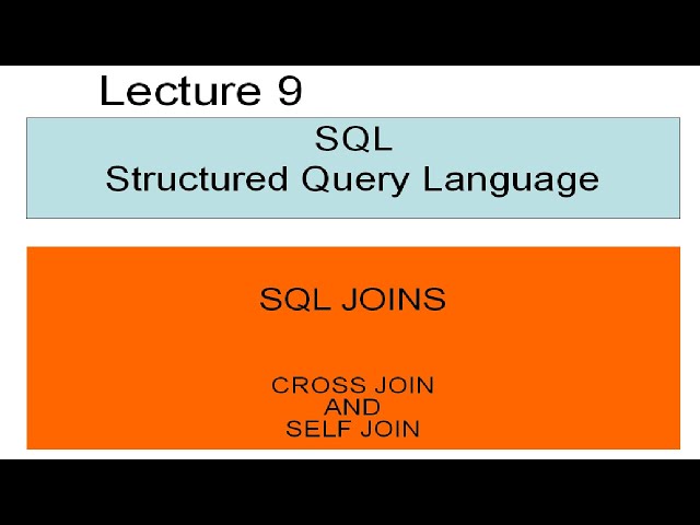 Structured Query Language SQL Joins   Cross Join - Self Join #sqlforbeginners #sqltips #education