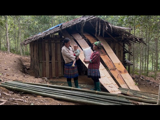 A kind elderly woman helps a single mother renovate an abandoned house