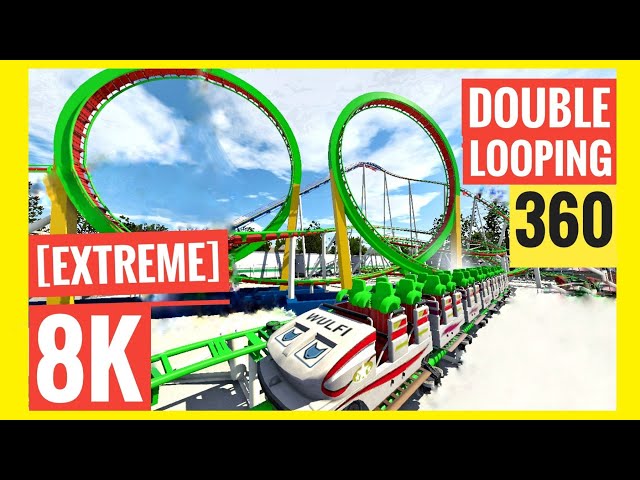 8K Rollercoaster VR 360°- POV 3D Video Split Screen SBS 360 Looping Christmas Elf Ride night