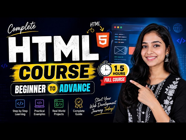 HTML Complete Course in Telugu 🔥 | Beginner to Advanced | 1.5 Hours Full Course | Ruchitha Maam
