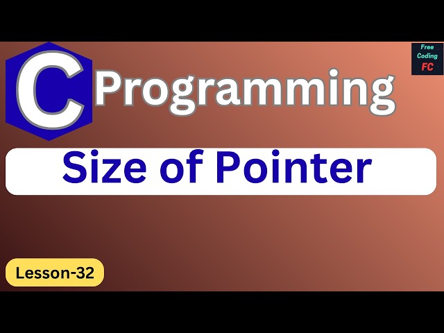 Size of a Pointer in C | C Programming Tutorial |C Programming for Beginners | Learn C| L-32|