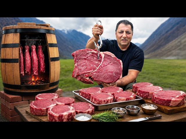 Slow Smoked Juicy Pastrami Sandwich in the Mountains
