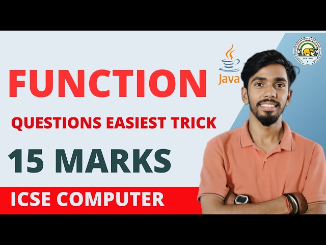 Function Constructor Questions Computer Class 10 ICSE ISC Java Programming