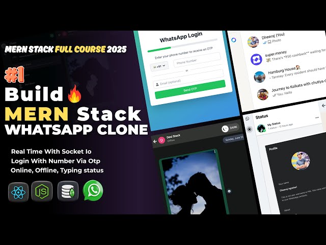WhatsApp Clone with MERN Stack | Real-Time Chat App using Socket.IO & React.js | Full-Stack Project