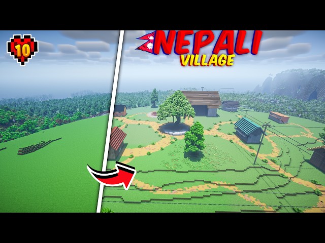I Transformed a Village into  Nepali Gau in Minecraft Hardcore In Nepali | Ep:- 10 | Part-2