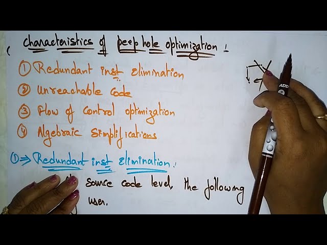 Peephole Optimisation | CD | Compiler Design | Lec - 58 | Bhanu Priya