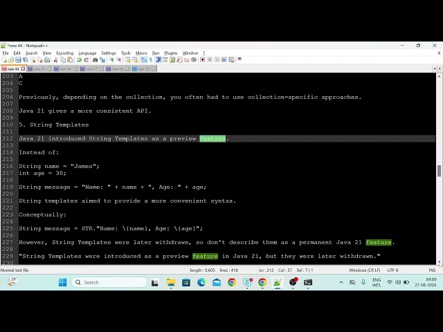 Java 21 LTS version features explained 