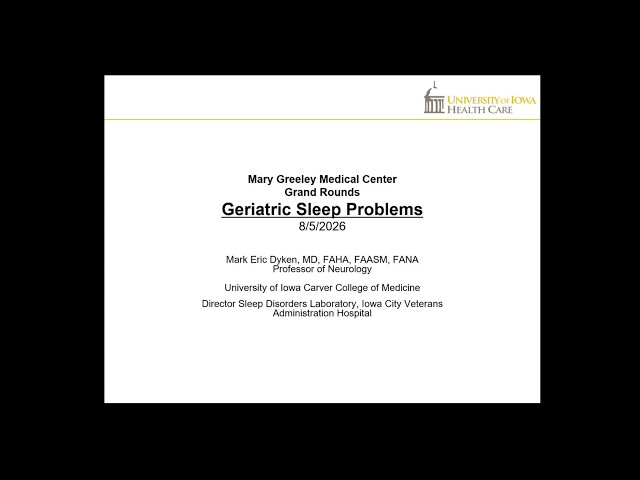 Geriatric Sleep Problems 8/5/26