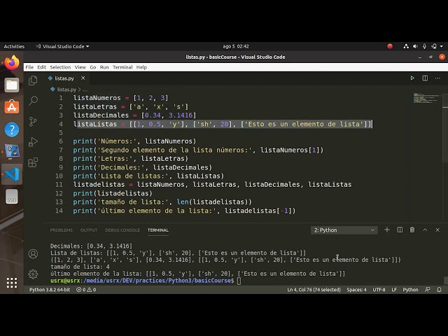 05 - Programación básica con Python 3  - Listas
