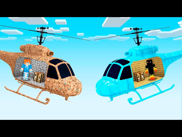 POOR vs RICH Helicopter Base Battle in Minecraft