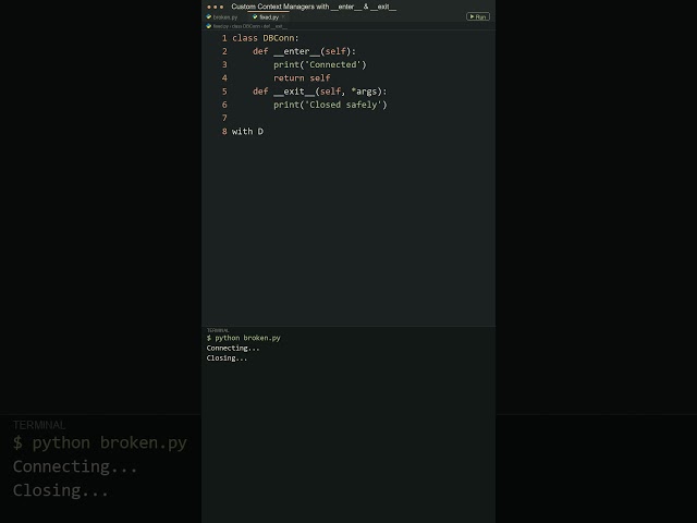Build Your Own Python 'with' Statement! 🔐 #shorts #python