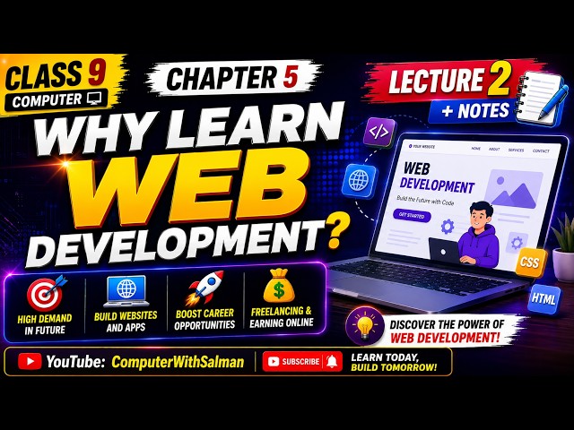 Class 9 Computer Chapter 5 | Why Learn Web Development? Lecture 2 + Notes