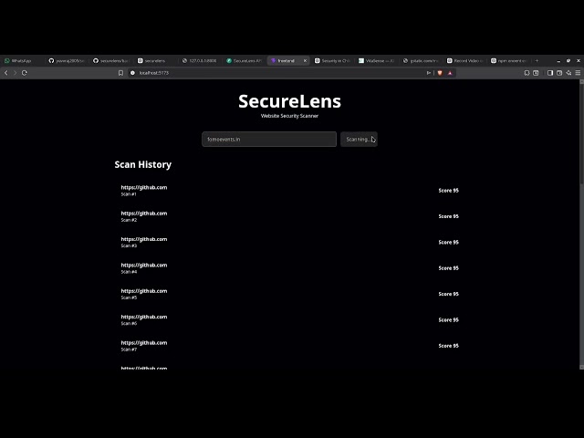 SecureLens | AI-Powered Website Security Scanner | Hackathon Demo 2026